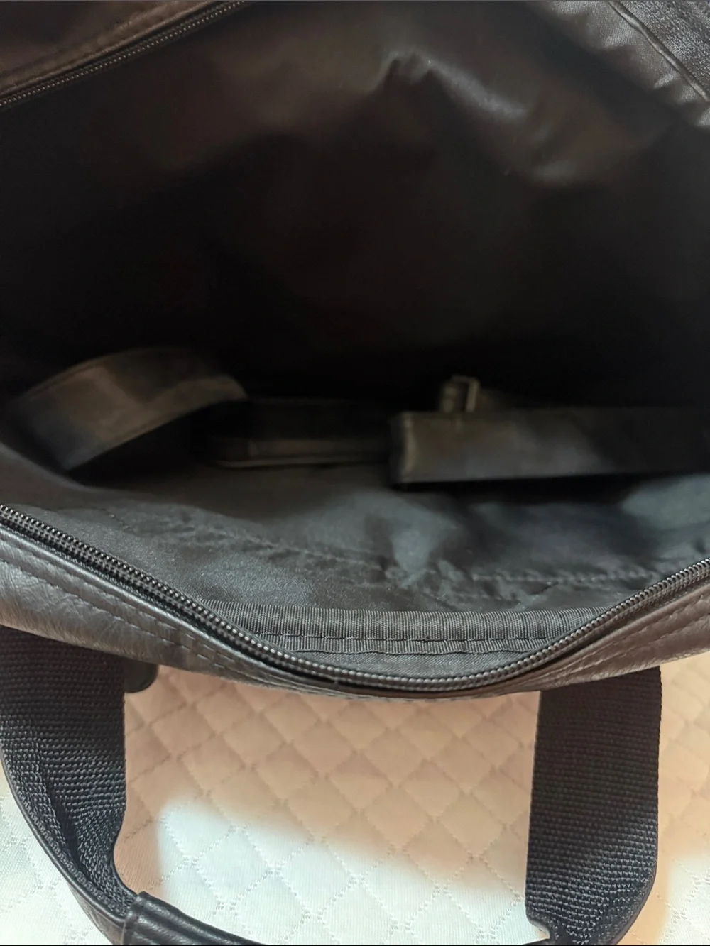 Pebble Beach Black Leather Briefcase with Embroidered U.S. Like New or New.